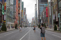 Street opened for pedestrians, Ginza