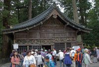 Shinkyusha (sacred stable) at Tosho-gu shrine, with monkey carvings