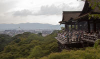 Main hall veranda and view of Kyoto