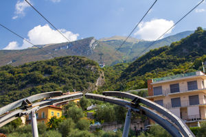Ascending Funivia cable car