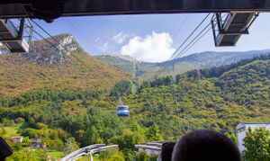 Ascending Funivia cable car