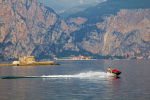 North-eastern end of Isola del Trimelone with Campione in background