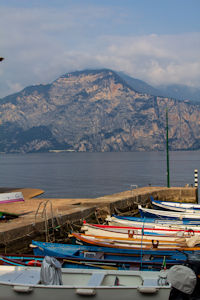 Panorama of harbour at Cassone with Torricella (Toresela) on left