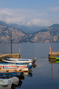 Panorama of harbour at Cassone with Torricella (Toresela) on left