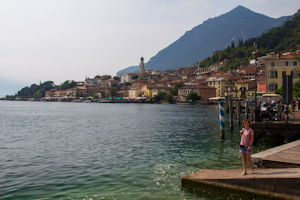 Magda at the lakeside near the Hotel all'Azzurro