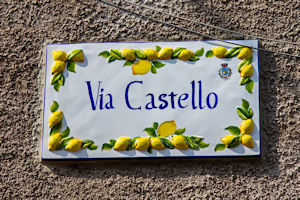 Typical lemony Limone street sign