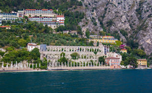 Mysterious columns, Limone, from the ferry to Riva