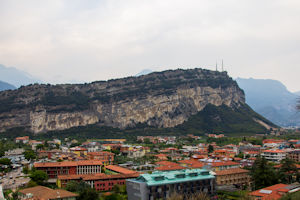 Panorama of limestone outcrop between Riva and Torbole from Torbole