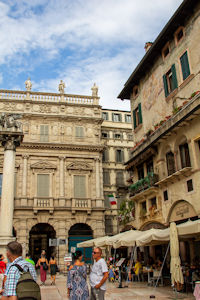 Panorama of the Torre del Gardello and Palazzo Maffei