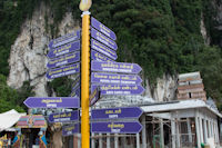 Direction signs at the Bata Caves