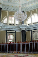 Chandelier, and the women's area behind the screens