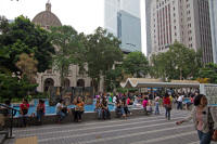 LegCo building from Statue Square, with bank of China tower in background