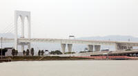 Typhoon-protected enclosed lower deck of Sai Van bridge