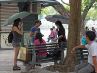 Tourists outside A-Ma temple
