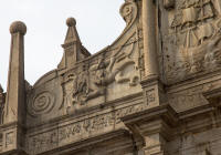 Carvings on the façade of the Church of St. Paul
