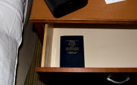 Book of Mormon in room at Scottsdale Cottonwoods hotel, Phoenix