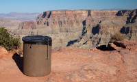 Rubbish bin with nice surroundings