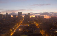 View from Holiday Inn, Golden Gateway before sunrise