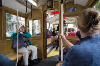 On the cable car to Union Square