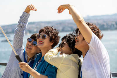 Visitors take a selfie