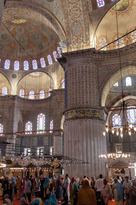 A supporting column and semi-domes in the Blue Mosque
