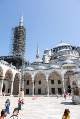 Panorama of the courtyard of the Blue Mosque
