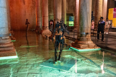 Art inside the Basilica Cistern