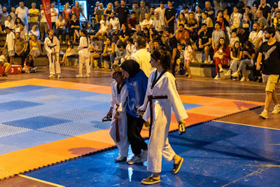 Kickboxing (?) tournament on Çanakkale's promenade