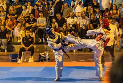 Kickboxing (?) tournament on Çanakkale's promenade