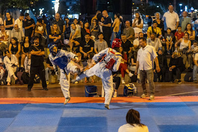 Kickboxing (?) tournament on Çanakkale's promenade