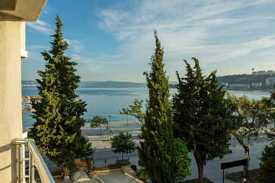 Morning view from the veranda of room 1208 of the Hotel Akol at Çanakkale