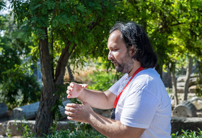 Tour guide (and archaeologist) Ozzie explains
