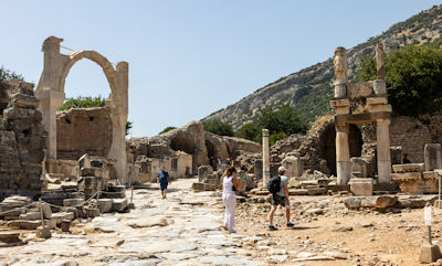 Looking back up Curetes Street