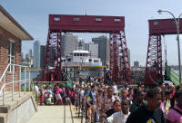 Arriving at Governor’s Island, looking towards Manhattan