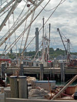 The Pilgrim Monument from fishing boats at MacMillan pier