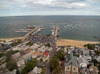 View from the top of the Pilgrim Monument to the wharfs (SE)